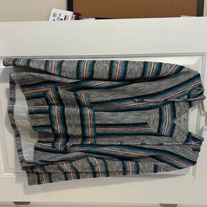 Striped Gray and Blue Men's Hoodie